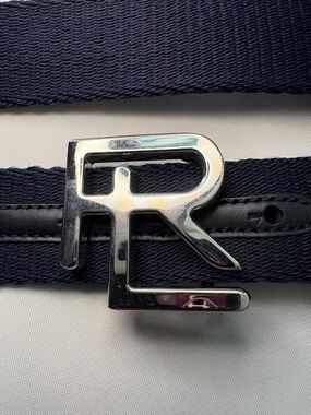 Ralph Lauren Purple Label Logo-Buckle Woven Belt Size 39 Inches